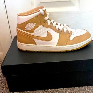 Hemp/White - GumYellow Air Jordan 1 Mid